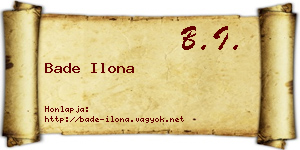 Bade Ilona névjegykártya